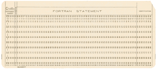  [generic FORTRAN punched card] 