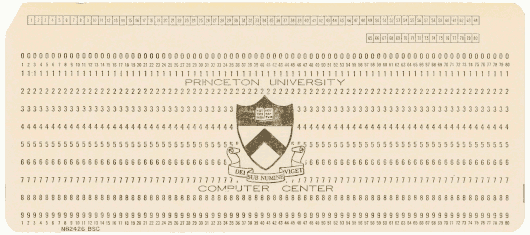  [Princeton University punched card] 