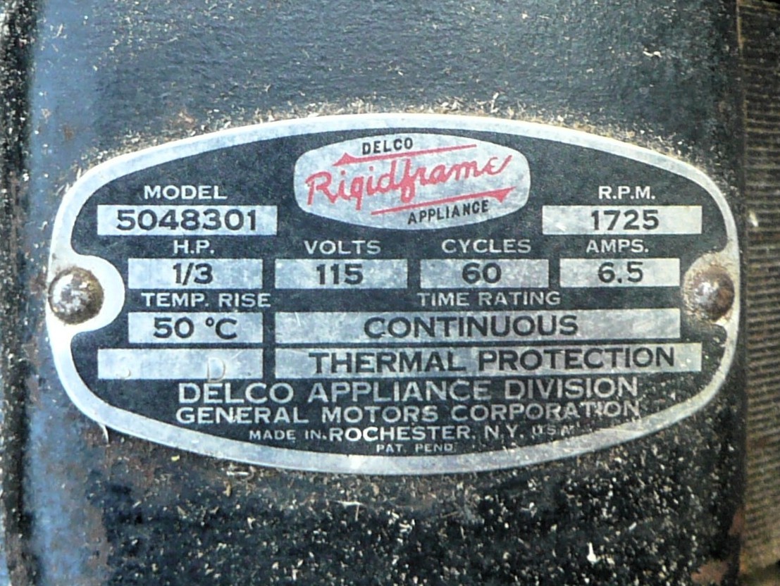 photo of the motor nameplate