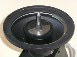 photo showing the bottom of the PTZ webcam lid, gears and reflectors