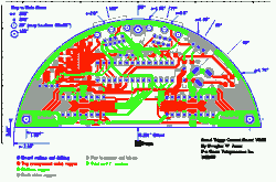 printed circuit board layout, semicircular, 4 inch diameter