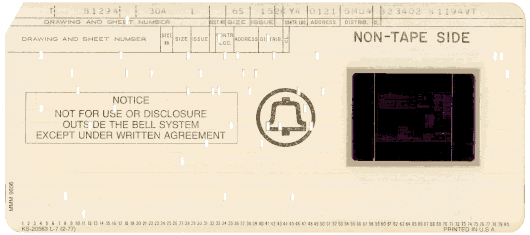  [Bell System aperture card] 