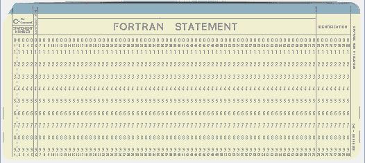 Fortran punch card
