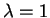 $ \lambda=1$