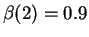 $ \beta(2)=0.9$