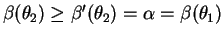 $ \beta(\theta_{2}) \ge
\beta'(\theta_{2}) = \alpha = \beta(\theta_{1})$