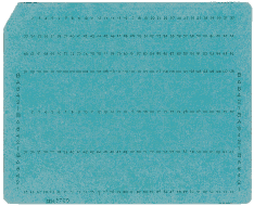  [IBM 3700 128-column card on blue stock] 