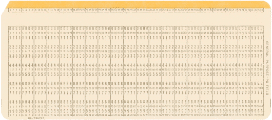  [punch-card with 8 10-column fields] 