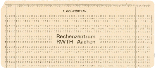  [RWTH Aachen Algol/FORTRAN card] 