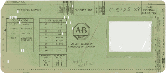  [Microseal aperture card on green stock] 