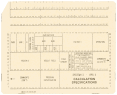  [IBM RPG II 96-column mini card, print by IBM] 