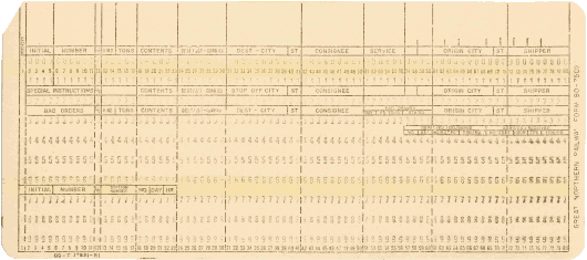  [Great Northern punched card] 