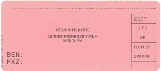  [Leibniz Rechnezentrum pink TR440 section card] 