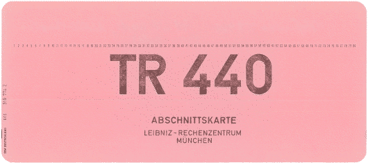  [Leibniz Rechnezentrum pink TR440 section card] 