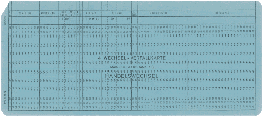  [Mainzer Volksbank bill of exchange card] 