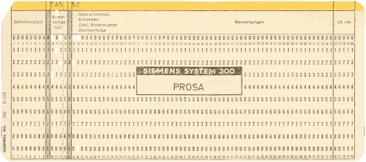  [Siemens System 300 assembly language card] 