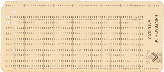  [University of Waterloo punched card] 