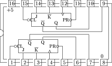 \begin{picture}
% latex2html id marker 1862
(17,10)
%
% outline of 16 pin chip
%...
 ...}}
\put(8.5,5.6){\line(1,0){5.0}}
\put(13.5,5.6){\line(0,1){3.4}}
%\end{picture}