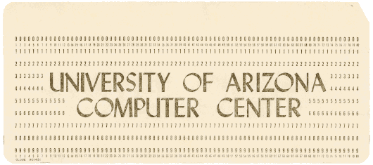  [University of Arizona Computer Center card] 