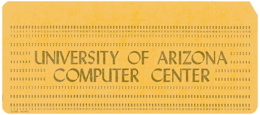  [gold University of Arizona Computer Center card] 