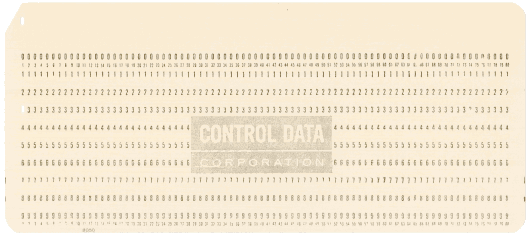  [Control Data Corporation punched card] 