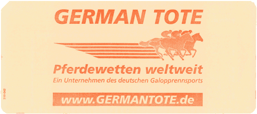  [German Tote punched card, promotional artwork side] 