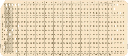  [IBM 709x assembly language card] 