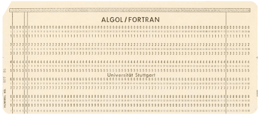  [University of Stuttgart Algol/FORTRAN card] 