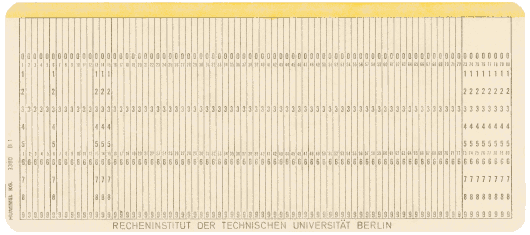  [Berlin Technical University Punched Card] 