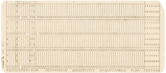  [Technical University of Brauschweig punched card] 
