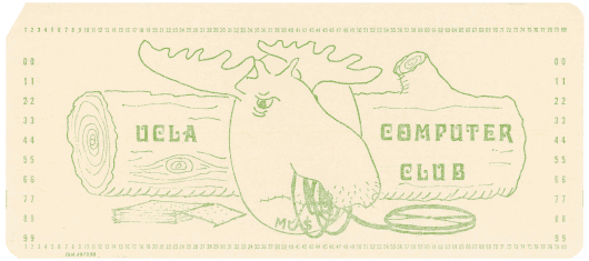  [UCLA computer club card printed with green ink] 