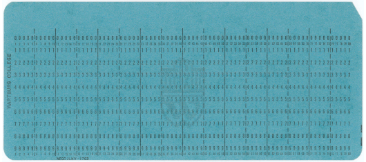  [Wartburg College punched card] 